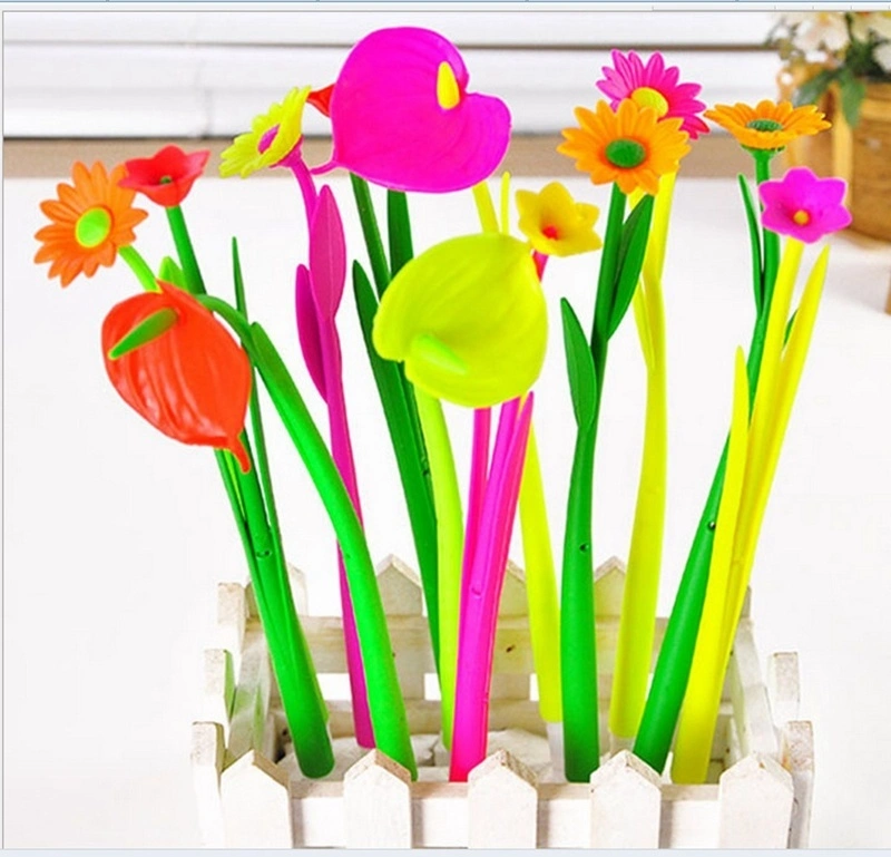 Cute Simulation Plant Flowers  Writing Pen Ball-point Pen（Random style）