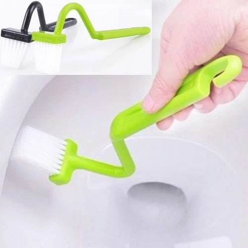 Toilet Brush Scrubber V-type Cleaner Clean Brush Bent（green）