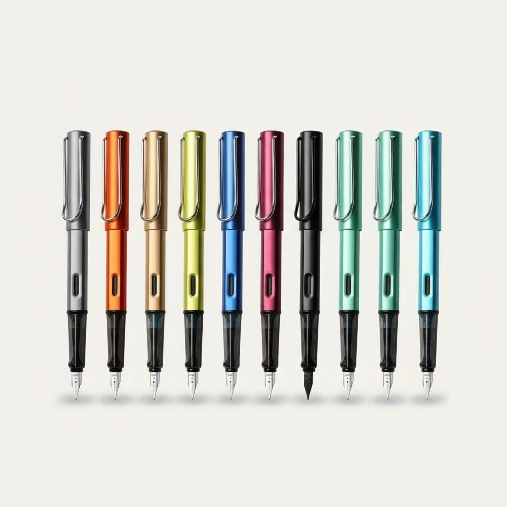 Candy Color Fountain Ink Pen Fine Nib 0.5mm Colorful Writing Exercise School Student（Red）
