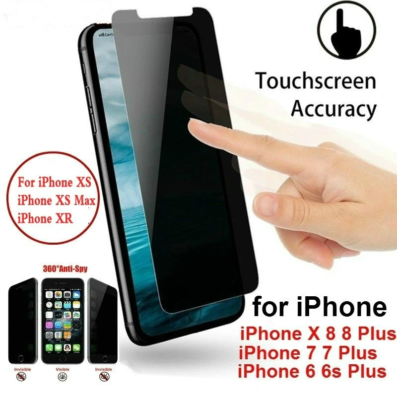 1Pcs Anti-Privacy Tempered Glass Screen Protector for IPhone XS  / XS MAX / IPhone X 8