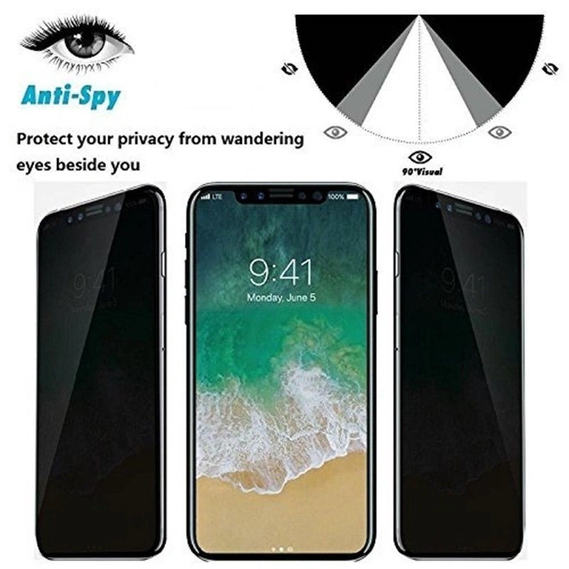 1Pcs Anti-Privacy Tempered Glass Screen Protector for IPhone XS  / XS MAX / IPhone X 8