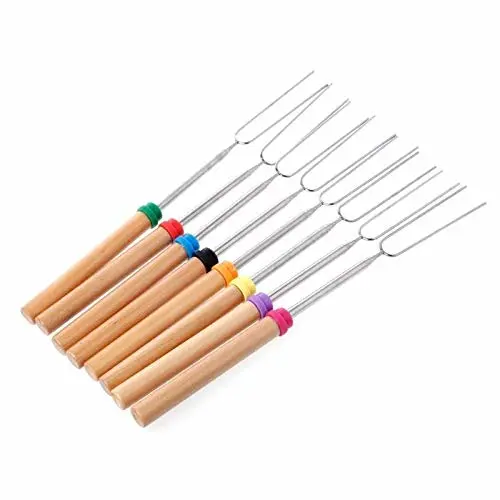 DeWin Marshmallow Toasting Forks - Stainless Steel BBQ Marshmallow Roasting Sticks (8Pcs)