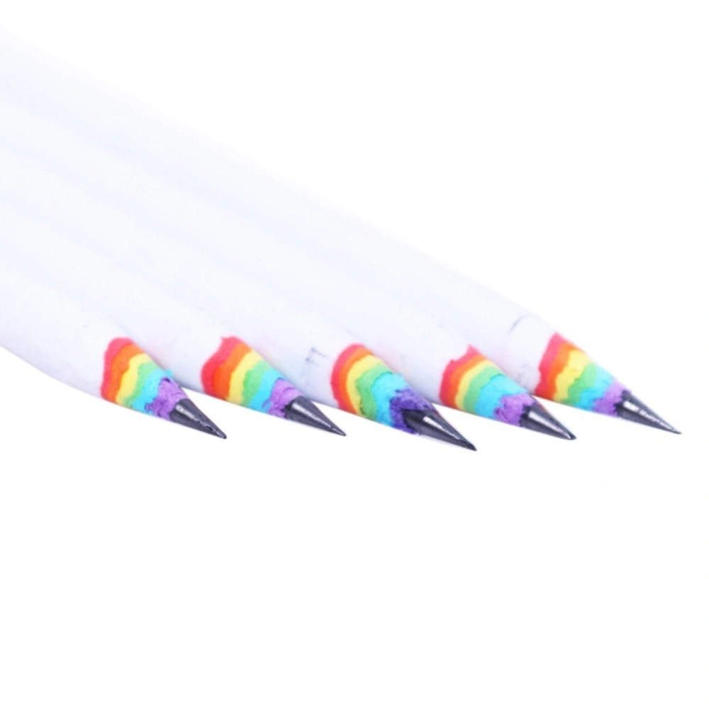 New Black And White Wood Set Rainbow Pencils School Office Stationery SF（2B pencil）