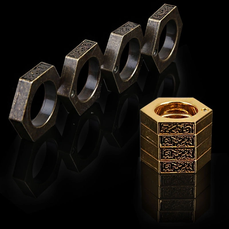 Outdoor Ring Emergency Rescue Survival Window Breaker Tool (Bronze Square)