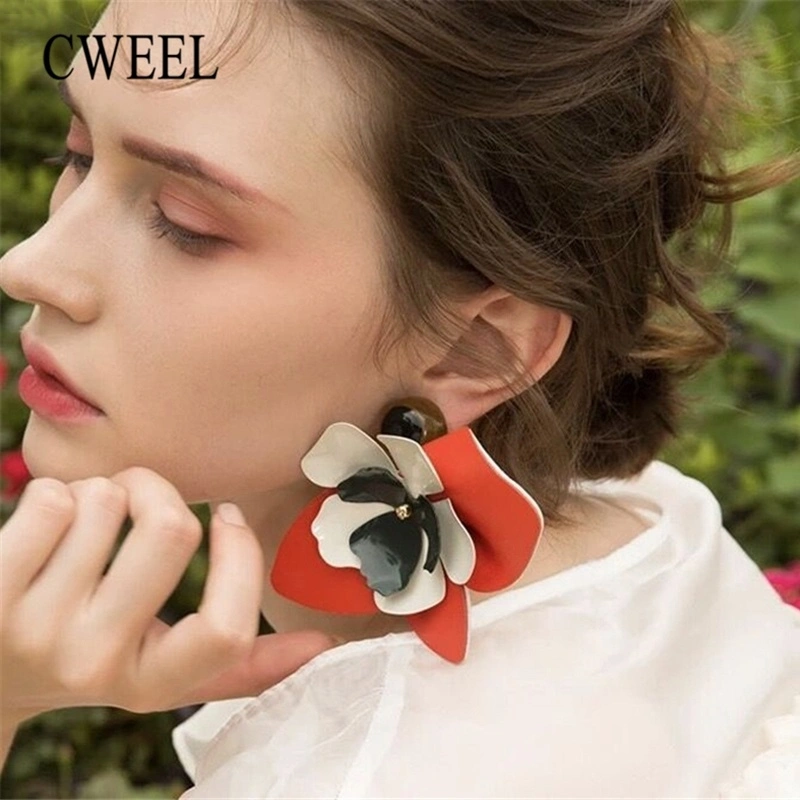 1 Pair Flower Drop Earrings Boho Wedding Dangle Charms Earrings for Women( W71653)