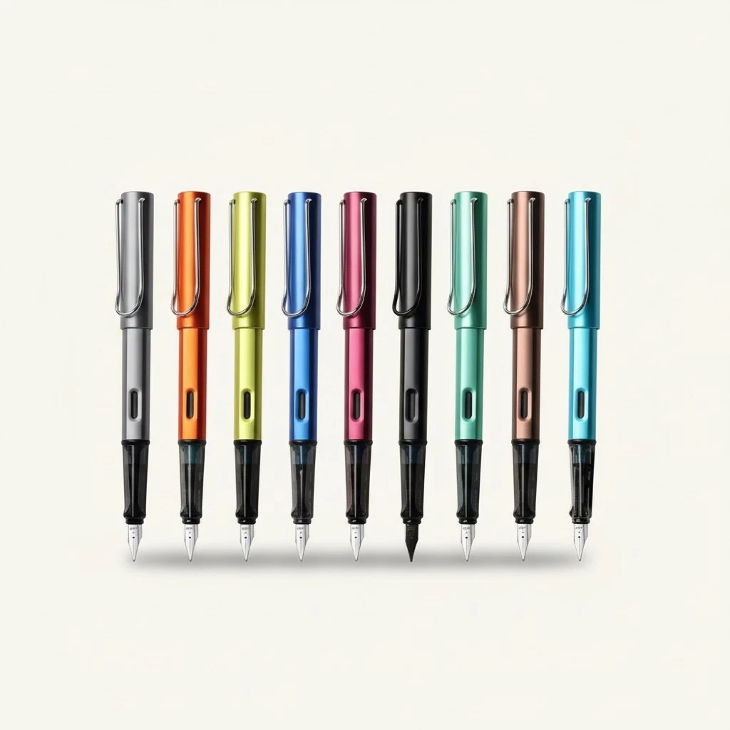 Candy Color Fountain Ink Pen Fine Nib 0.5mm Colorful Writing Exercise School(Blue)