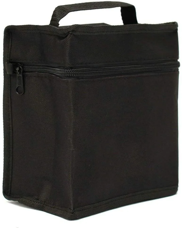 24/36/48/60/80 Holes Carrying Marker Case Mark Pen Bag 2pcs (Black)