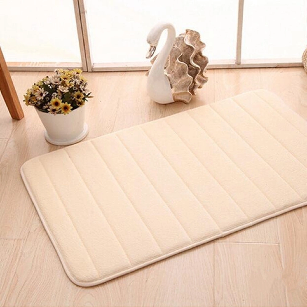 Microfibre Memory Foam Mat Absorbent Slip-resistant Rug Pad Non-slip Mats Carpet 40x80 camel