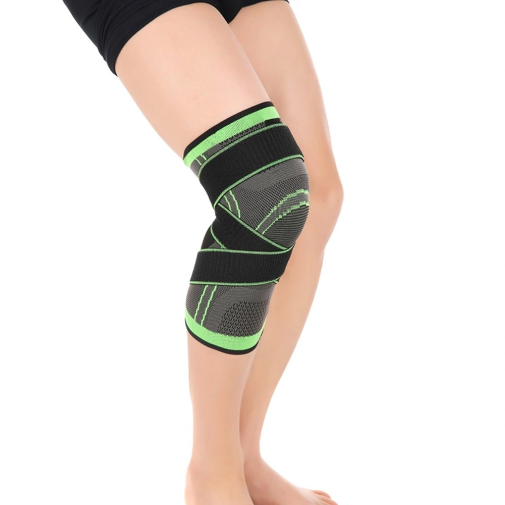 3D Weaving Sport Pressurization Knee Guard Brace Injury Pressure Protector Knee Sleeve green