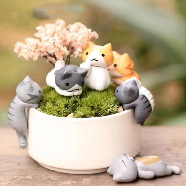 Micro-landscape doll cute cat decoration doll decoration basin six pack 3-5CM