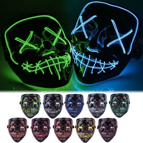 Halloween LED Light Mask Halloween Costume Supplies for Festival Masquerade Cosplay Party