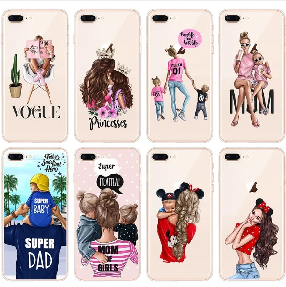 Fashion Dad&Son Queen Mom Cell Phone Case Cell Phone Cover Cellphone Shell For iPhone X XS Max