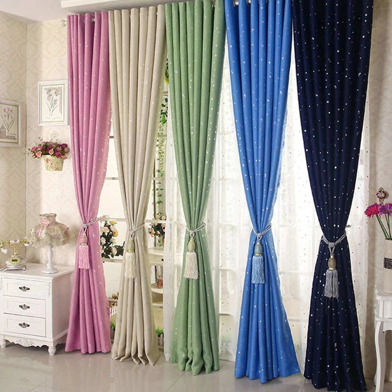 5Colors Star Print Window Curtain Panels Door Balcony Room Divider Curtain