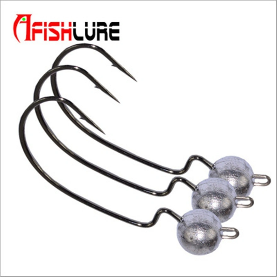 4pcs/lot Afishlure Crank Hook with Lead 3.5g/5g/7g Soft Worm Lead Fishing Hook