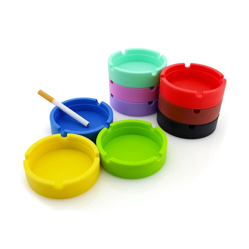 Silicone Soft Ashtray Eco-friendly Pocket Ashtray Box for Car Mini Round Rubber Ashtray