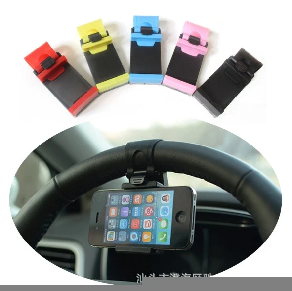 Universal Car Elastic Steering Wheel Clip Mount Holder Cradle Stand For Mobile Phone GPS