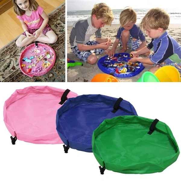 Portable Kids Play Mat Toys Storage Bag Organizer Rug Box