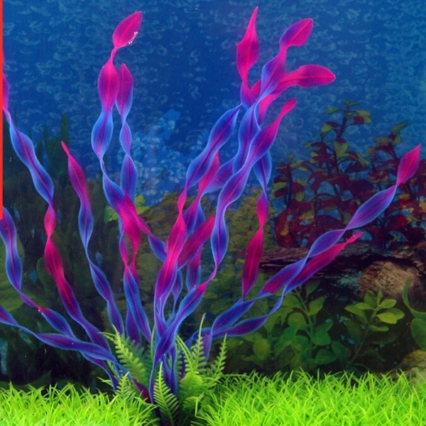 New Long Purple /Green Water Plant Grass for Fish Tank Aquarium Ornament Decoration