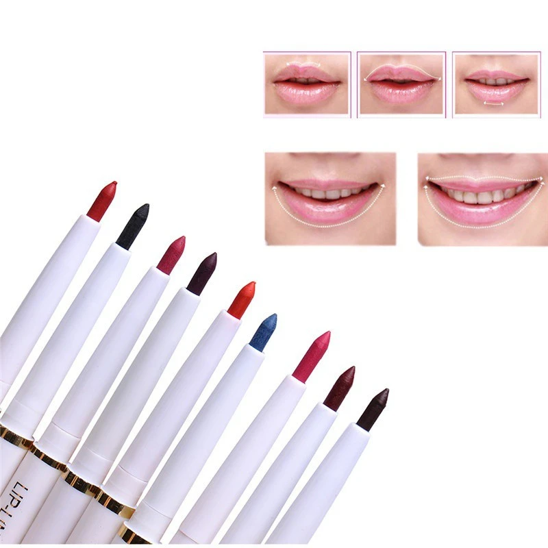 5 pcs/set Rotary Waterproof Lip Liner Long-lasting Makeup Lip Pen