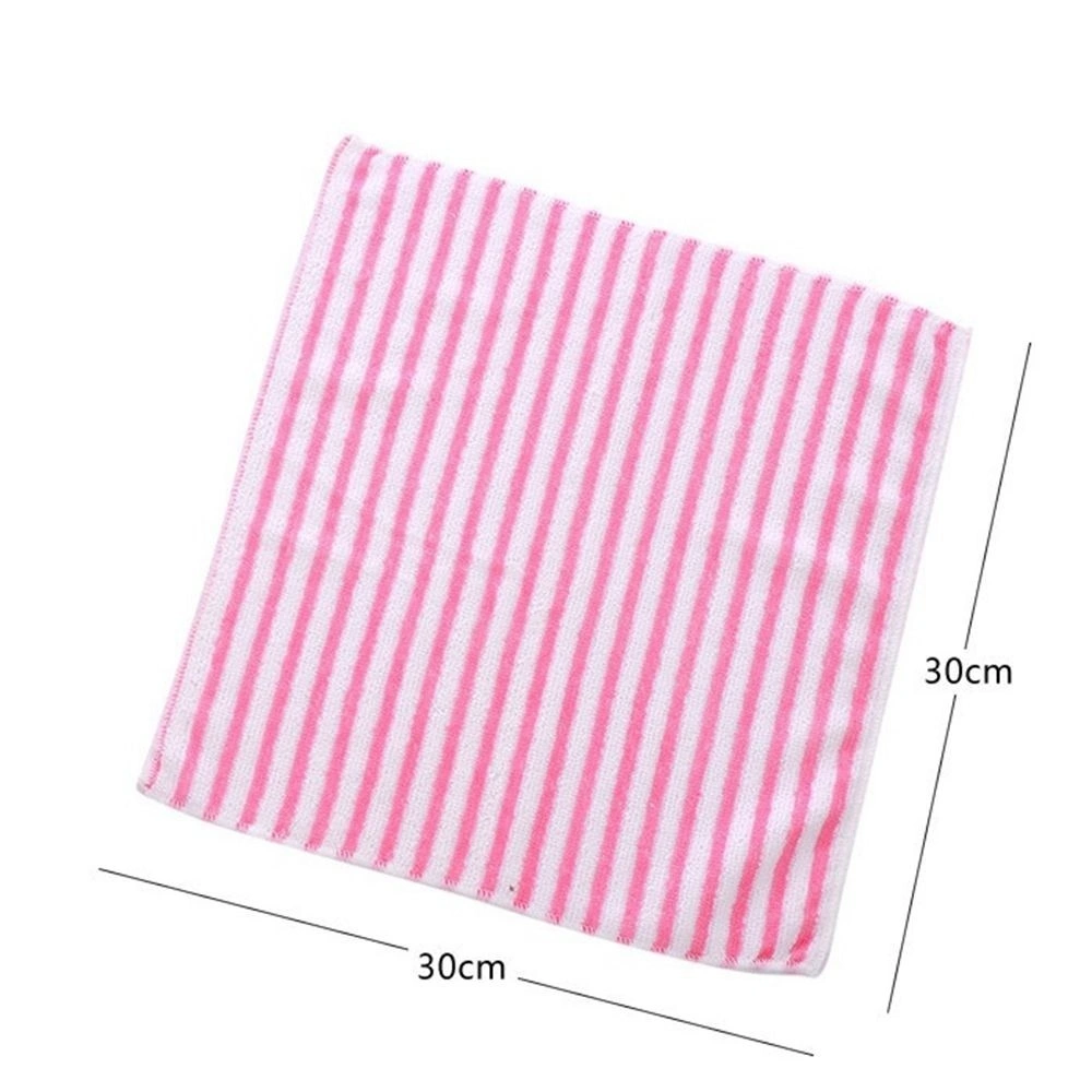 3 PCS Water Kitchen Colorful Dining Stripe Towel Cloth Square Microfiber