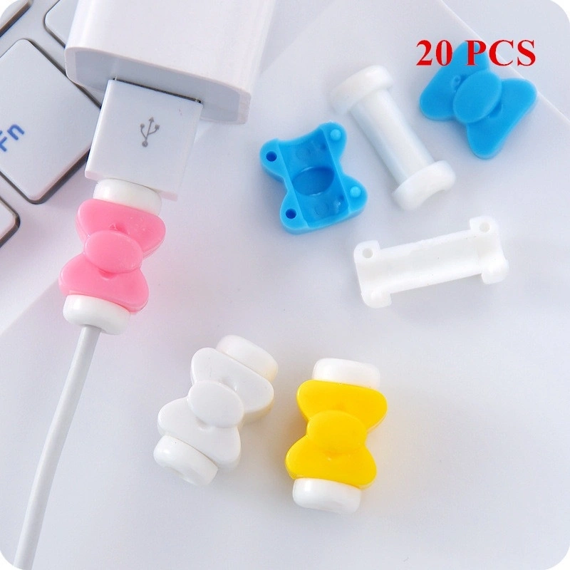 20pcs/set Phone Charging Cable Protector Case Data Line Protection Cover (Color: Random)