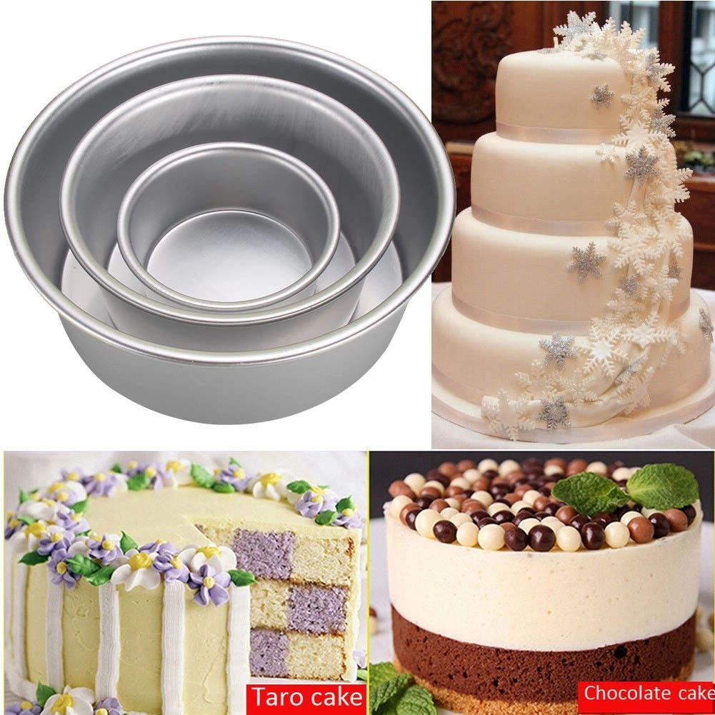 Round Cake Fondant Decorating Mold Tins Pan Non-stick Sugarcraft Bakeware Tools