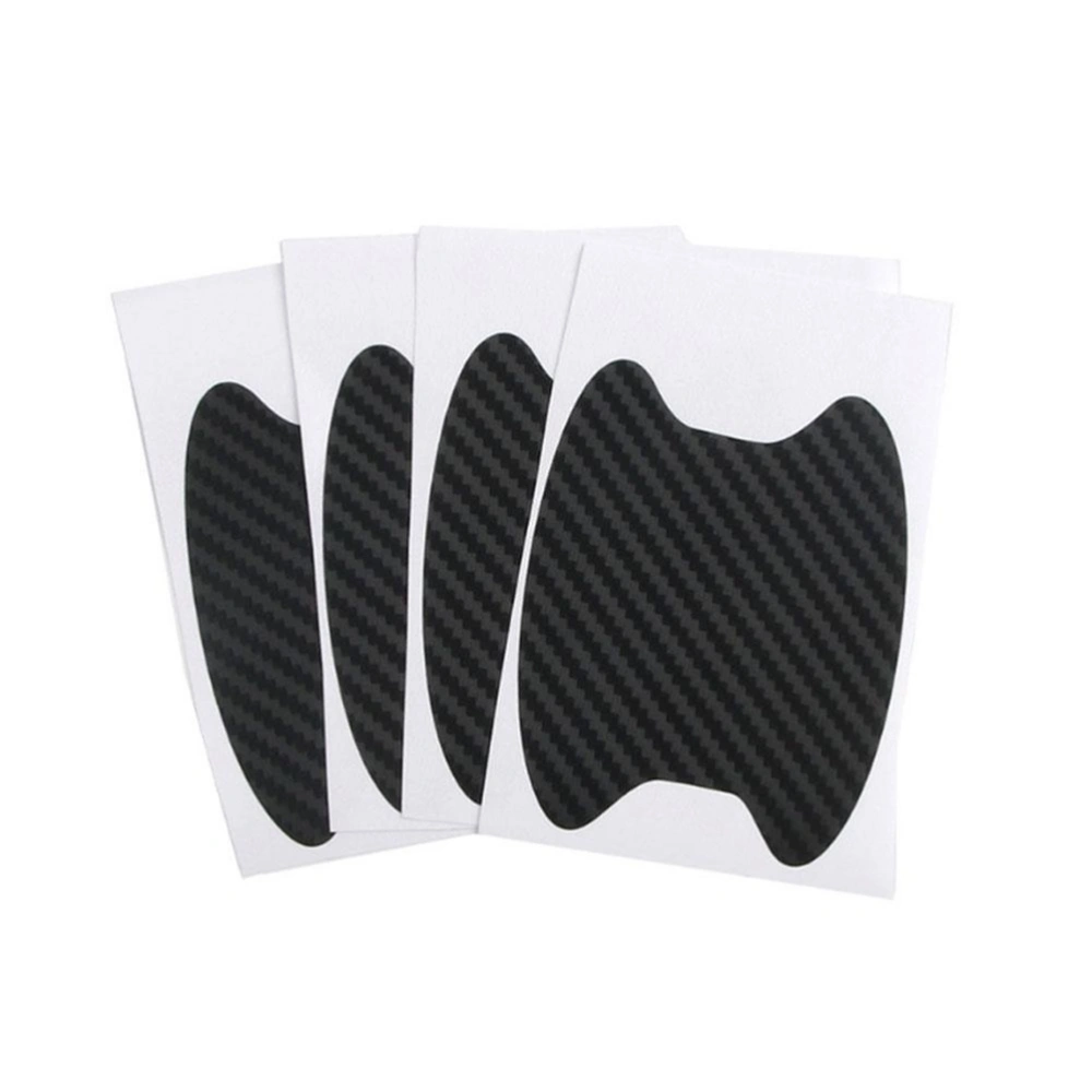 3D Carbon Fiber Car Door Bowl Sticker 4 Packs (Black)