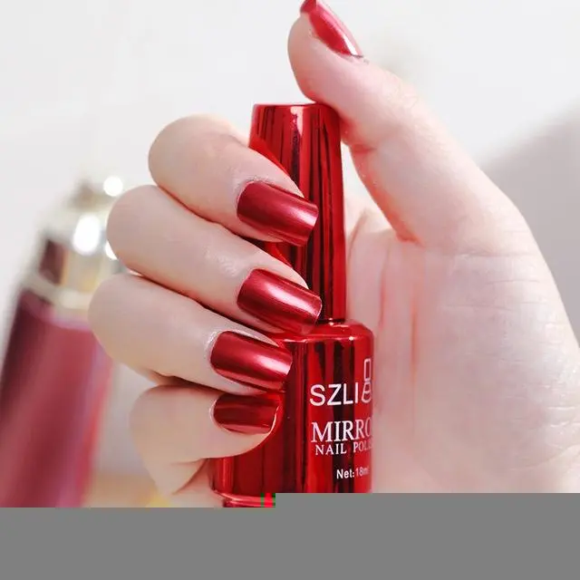 Mirror Effect Nail Polish Magic Metallic Lacquer Nail Polish Chrome Nail Art Polish Varnish