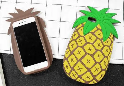 3D Cactus Pineapple Silicone Soft Phone Case For iPhone （pineapple）