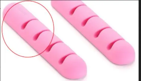 New Cable Clip USB Cable Organizer Desktop Winder Silicone Holder Flexible (Pink)