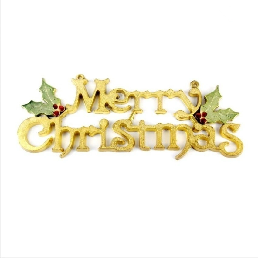 Multiple sizes Christmas Tree Decoration Shiny Merry Letter Card for Xmas Hanging  (Gold 20CM)