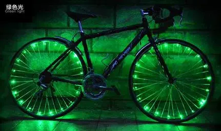 Bicycle spokes light bar string lamp bicycle hot wheel green