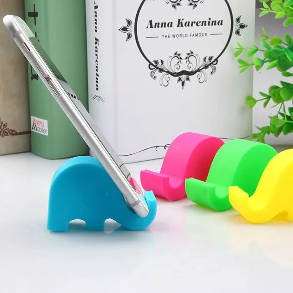 Cute Cartoon Elephant Shape Mobile Phone Holder Tablet PC Phone Bracket Phone Stand (Yellow)