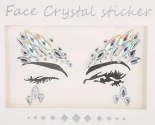 1 Sheet 3D Crystal Sticker Handpicked Jewels Forehead Stage Decor Temporary Tattoo Sticker(24)