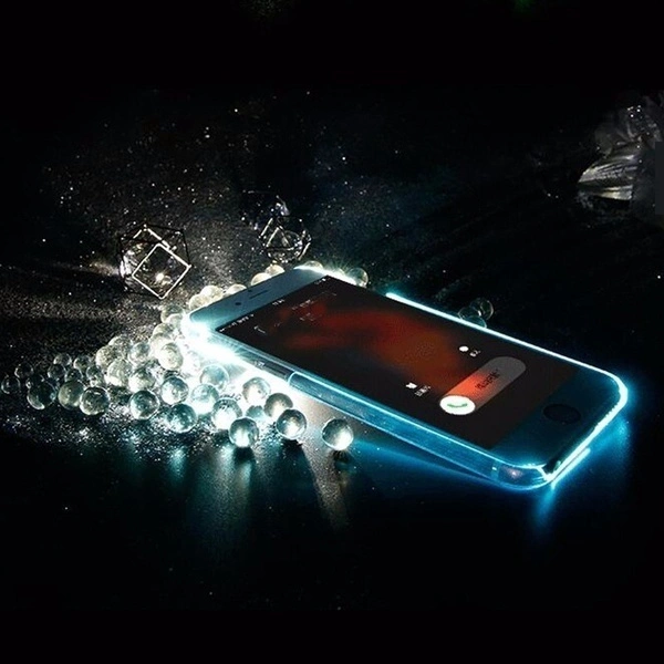 LED Flash Light Remind Incoming Call Shockproof Case For iPhone 7 (Transparent Yellow)