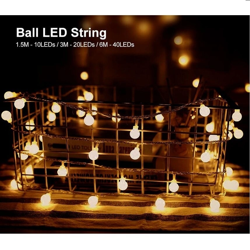 1.5M/ 3M Fairy Garland LED Ball String Lights Home Decoration (3M)