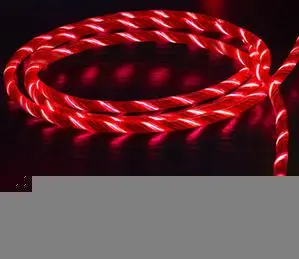 1M Douyin LED Colorful Streamer Data Line Charging Line for Smart Phone red