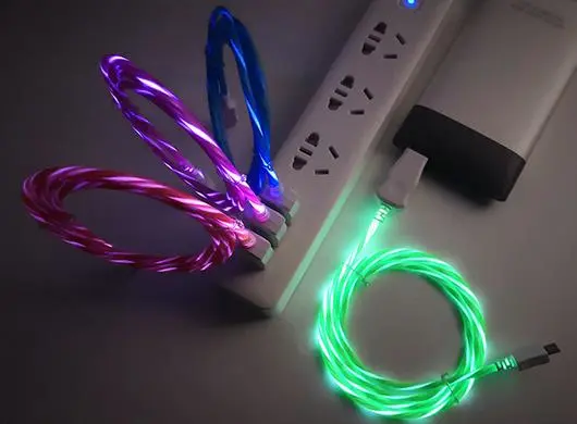 1M Douyin LED Colorful Streamer Data Line Charging Line for Smart Phone red