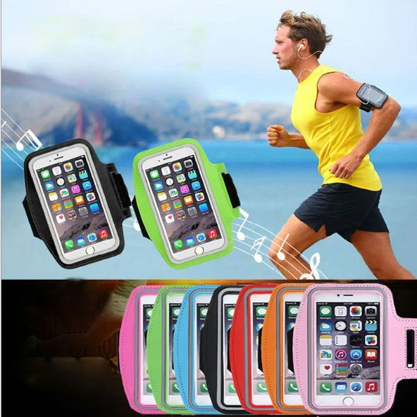 Jogging Gym Armband Sports Running Arm Band Case Cover Bag For Cell Phone 5.5" (White)