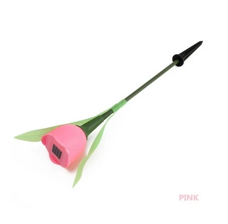 Outdoor Solar Powered Tulip Flower LED Light Yard Garden Path Landscape Lamp (Yellow)