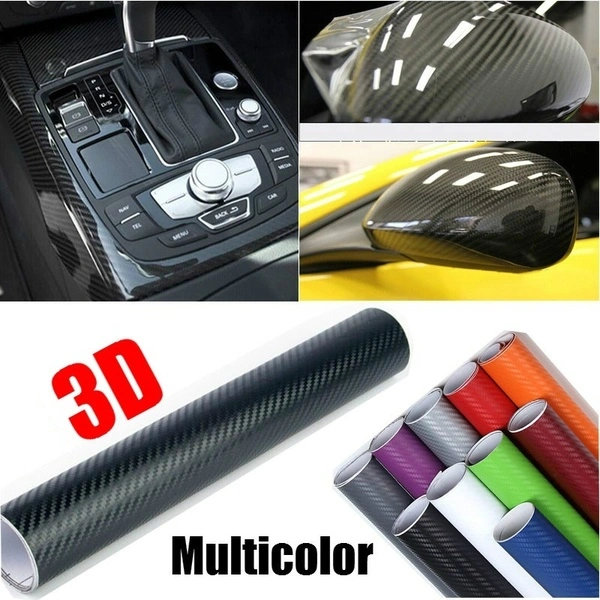 Carbon Fiber Vinyl Film Car Roll Wrap Sticker Decal Sheet for Cars DIY Styling (White 30*127)