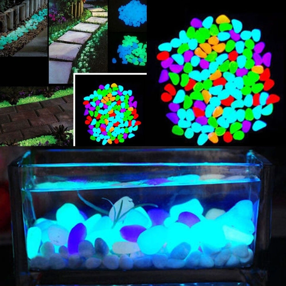 Colorful Glow in The Dark Stones Pebbles Rock For Fish Tank Aquarium (10 pcs)