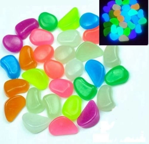 Colorful Glow in The Dark Stones Pebbles Rock For Fish Tank Aquarium (10 pcs)