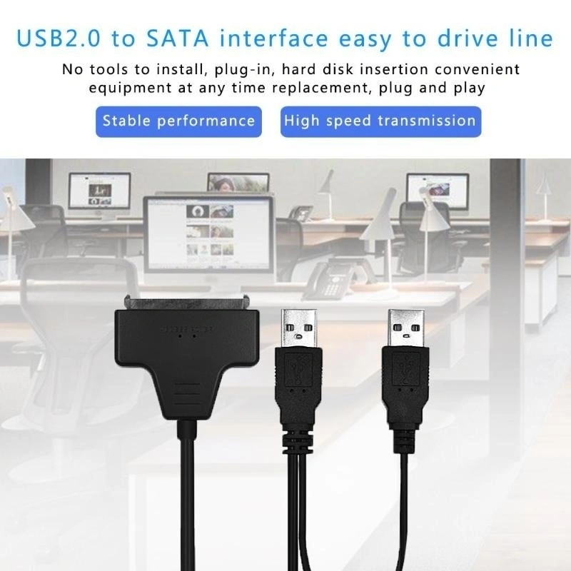 USB 2.0 to SATA Converter Adapter Cable For 2.5/3.5 SATA HDD Hard Drive Disk