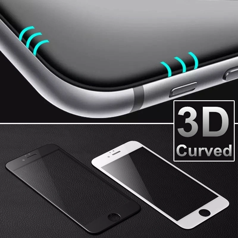 3D Curved Full Cover Tempered Glass Screen Protector Film For iPhone 5/5S/SE (White)