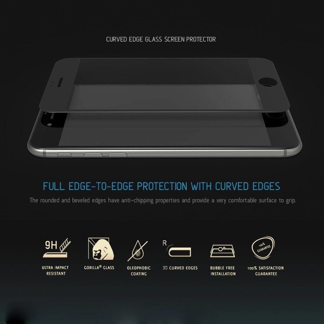 3D Curved Full Cover Tempered Glass Screen Protector Film For iPhone 5/5S/SE (White)