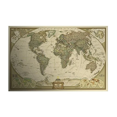 World Maps Executive Poster Size National Geographic Reference Map