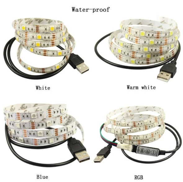 50 CM Multicolour 3528 USB LED Strip Light LED TV Background Lighting Kit (Red)