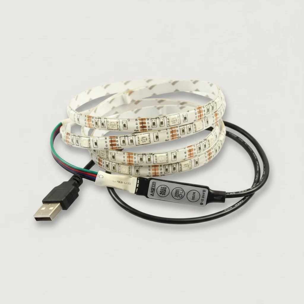 50 CM Multicolour 3528 USB LED Strip Light LED TV Background Lighting Kit (Red)