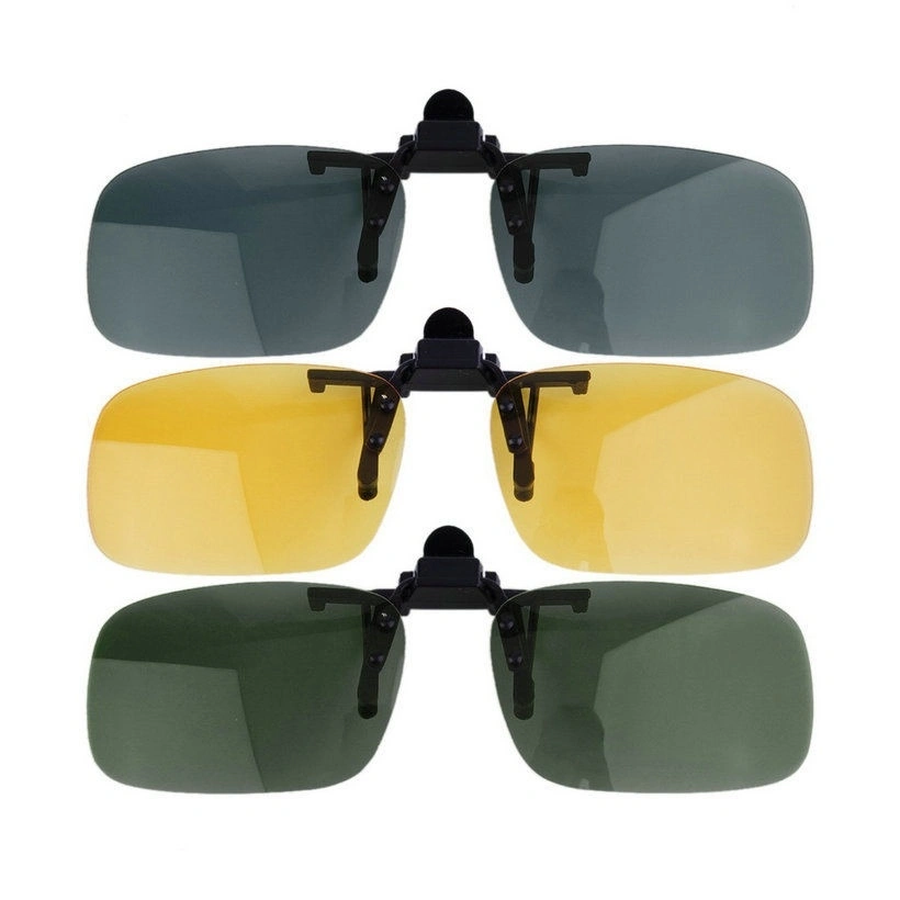 Clip-on Lens Polarized Day Night Vision Driving Glasses Sunglasses Eyewear (Green)